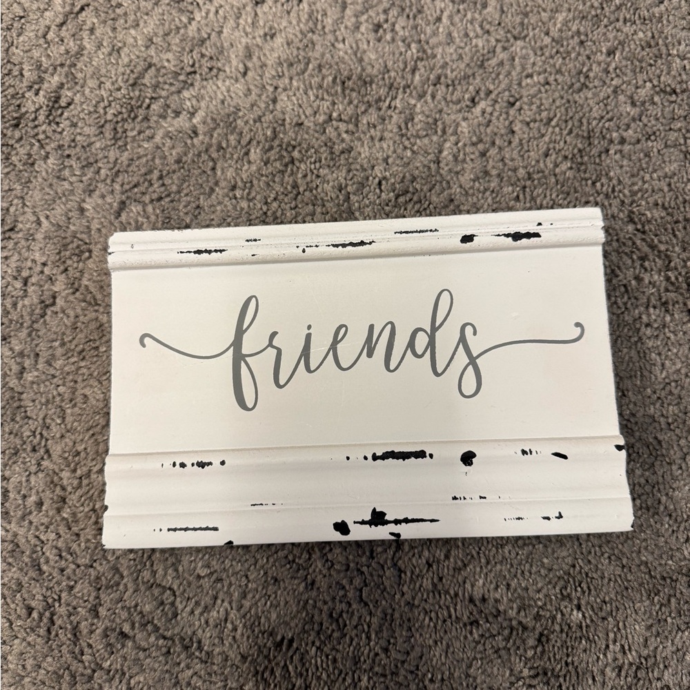 “friends” wooden decor sign